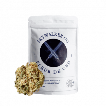 Stand up Fleurs Skywalker Og M2J CBD avec la fleur de cbd