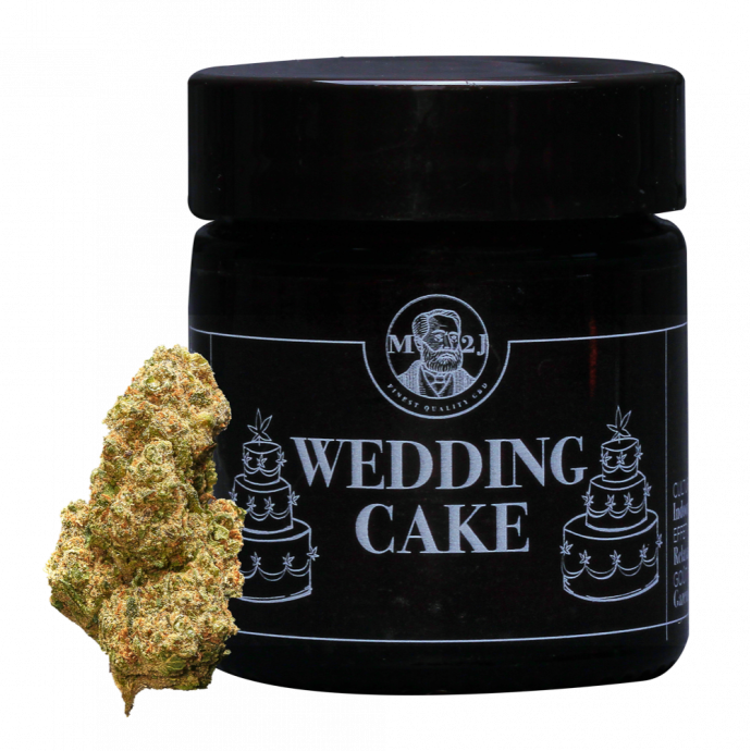 Fleurs de  cbd Wedding Cake dans sa boite M2J